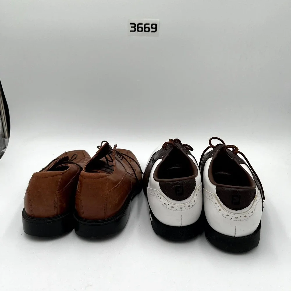 Lot Of 2 FootJoy‎ / Rockport Men's 11.5M / 11M Dress Shoes White Brown Oxfords